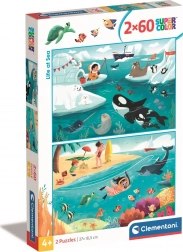 Clementoni Puzzle Leben im Meer 2x60 Teile