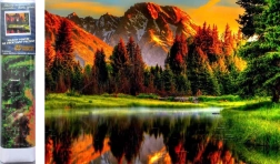 Diamantmalerei Sonnenuntergang am See 30x40 cm