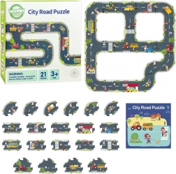 Woopie Green Stadtpuzzle für Kinder - Autorennbahn