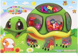 Holzperlen Schildkröte – Fädelset