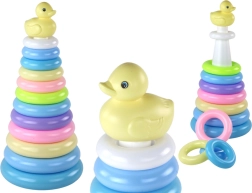 Stapel-Pyramide mit Entchen, 12 Ringe (39 × 17,5 × 17,5 cm)