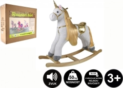 Schaukelnder Plüscheinhorn mit Sound und Bewegung, Tragfähigkeit 50 kg