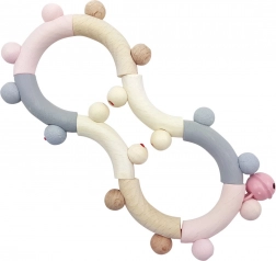 Hess hölzernes motorisches Rasselspielzeug rosa