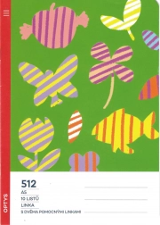 Schulheft A5 mit Hilfslinien für Erstklässler, 10 Blatt