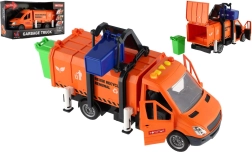 Müllwagen mit Licht, Sound und Mülltonne, 30 cm