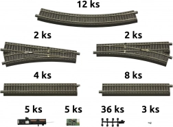 Roco geoLINE Gleisset mit Bettung und Zubehör für digitale Startsets
