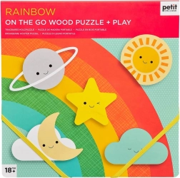Petit Collage robustes Holzpuzzle Regenbogen