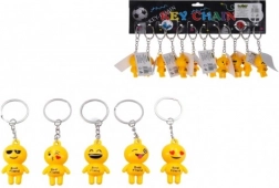 Schlüsselanhänger Smiley, Metall/Kunststoff, 9 cm