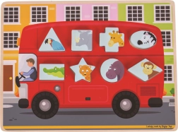 Bigjigs Toys Steckpuzzle Bus mit Tieren