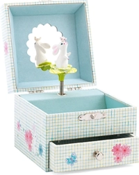 DJECO Spieluhr-Schmuckkästchen mit Häschen – grün