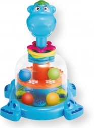 Dinosaurier mit Kugeln – farbenfrohes mechanisches Karussell für Kinder