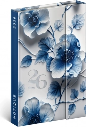 Wöchentlicher magnetischer Planer Porzellanblume 2026