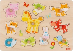Goki Holzpuzzle für Kinder - Tierkinder