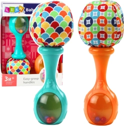 Sensorische Rasseln mit weichem Ball, Orange und Grün, 2 Stk.