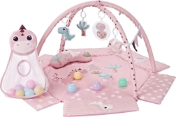 Baby-Spieldecke TinyMini Dino Pink mit Spielbogen und Bällen