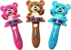 Plüschbär mit Trommel mit Licht und Melodie