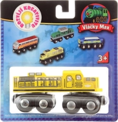 Vlge Max gelbe Lokomotive fr Holzspielzeug-Eisenbahnen