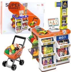 Kinderladen mit Kasse und Wagen – Supermarkt-Set 60 Teile