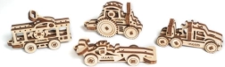 Ugears 3D mechanische Holzpuzzles – Set mit 4 Fahrzeug‑Anhängern