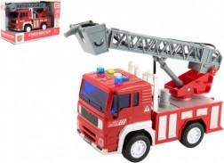 Feuerwehrauto mit Wasserstrahl und Lichteffekten