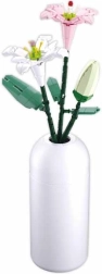SLUBAN Flowers Lilien in Vase Konstruktionsset – dekorativer Blumenstrauß aus Bausteinen