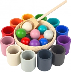 2Kids Toys Regenbogen-Kugeln und -Becher – Montessori-Set mit 12 Farben
