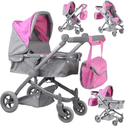 Multifunktionaler Puppenwagen 4-in-1 mit Gondel – Rosa
