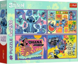 Puzzle 4×250 Teile Lilo & Stitch