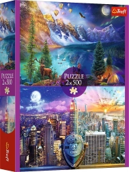 Puzzle 2x500 – Reise durch Amerika TREFL
