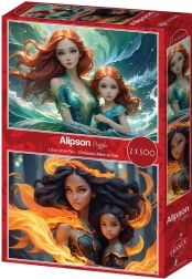 ALIPSON Puzzle Mutter und Tochter: Wasser und Feuer 2x500 Teile