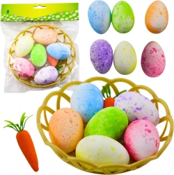 Osterdekorationen im Körbchen mit Eiern und Karotten 7 Stück