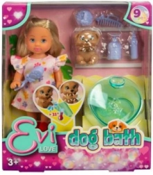 Puppe Evi mit Hund und Zubehör