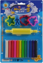 Knet-Set für Kinder – 12 Farben mit Walze und Ausstechformen