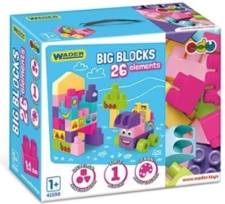 Wader große Bausteine 26 Stück rosa