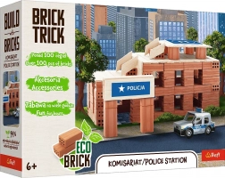 Trefl Brick Trick Polizeistation – Bausatz aus echten Ziegeln, 100 Teile