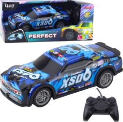 Renn-RC-Auto mit leuchtender Karosserie, schwarz-blau