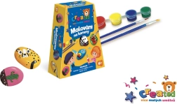 Steinmalerei-Set mit Farben und Pinseln in Box 19 × 14 × 5 cm