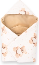 Wärmende Einschlagdecke für Autositz Belisima Love Teddy Bear, beige