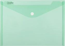 Dokumententasche A4 Opaline aus Polypropylen mit Druckknopf, grün (180 µm, 5 Stück)