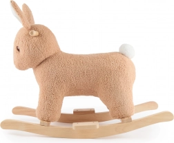 Bieco Schaukelhäschen Fine aus Bouclé auf Holz-Kufen