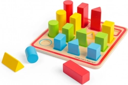 Bigjigs Toys Holz-Steckpuzzle mit Formen, 16 Teile (25 × 25 cm)