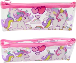 Mädchen durchsichtiges Etui mit Einhörnern