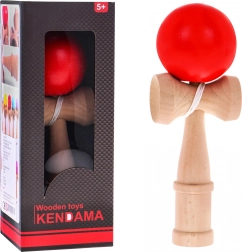 Holzspielzeug Kendama mit roter Kugel für Kinder ab 3 Jahren und Erwachsene
