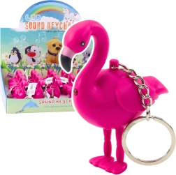 Schlüsselanhänger Flamingo mit LED und Sound, rosa