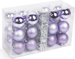 Set mit 26 violetten Christbaumkugeln