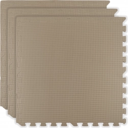 HUMBI Schaumstoff-Bodenmatte 180 × 60, große wasserfeste Puzzles, sicher für Kinder, 3 Stk., hellbeige