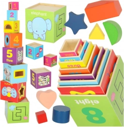 Großer Holzlern-Turm XXL mit Formen und Zahlenlernen