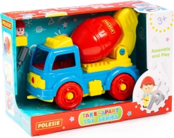 Zerlegbarer Betonmischer mit Werkzeug und Figur, 29 Teile