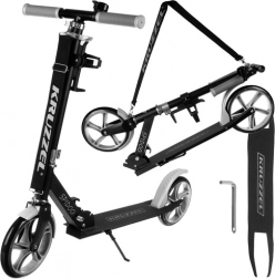 Städtischer, klappbarer Scooter mit großen 200‑mm‑Rädern und Fußbremse – Grau