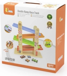 Viga doppelte Holz-Rennbahn für Spielzeugautos
